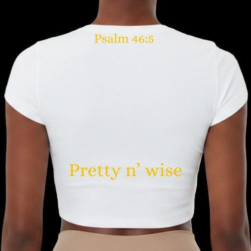Bible Baddie White Crop Tee