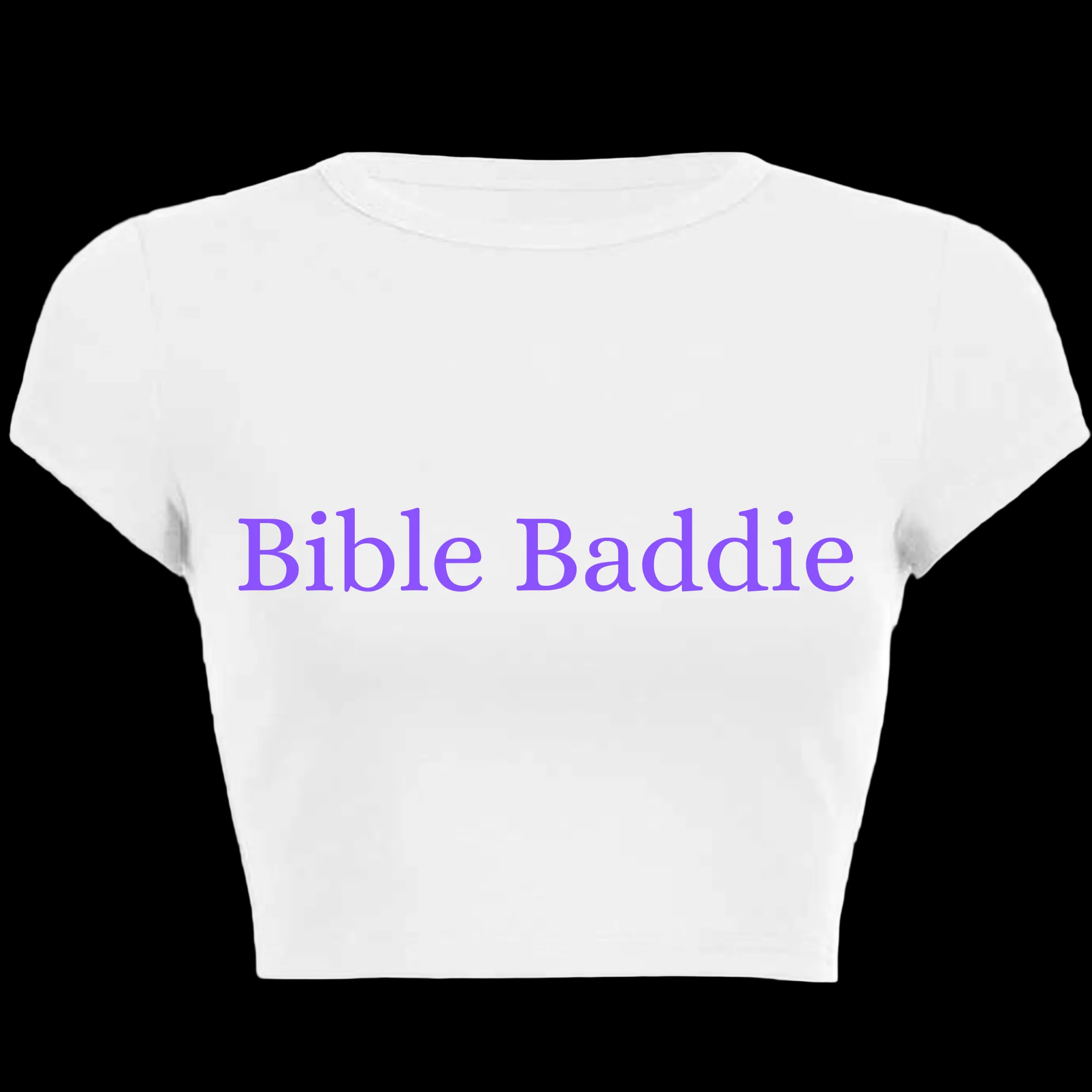 Bible Baddie White Crop Tee