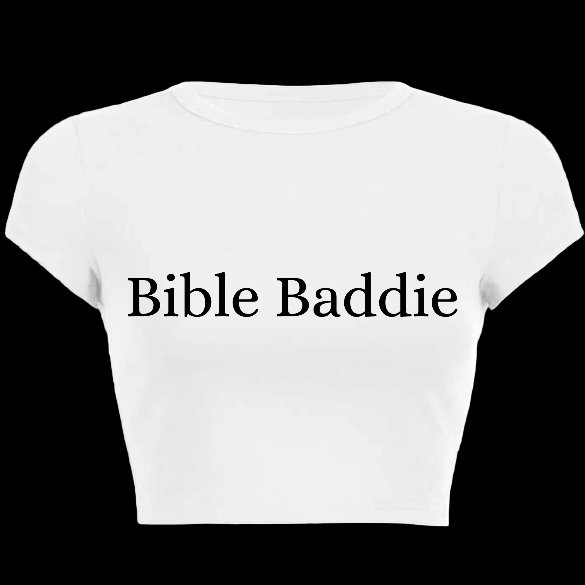 Bible Baddie White Crop Tee