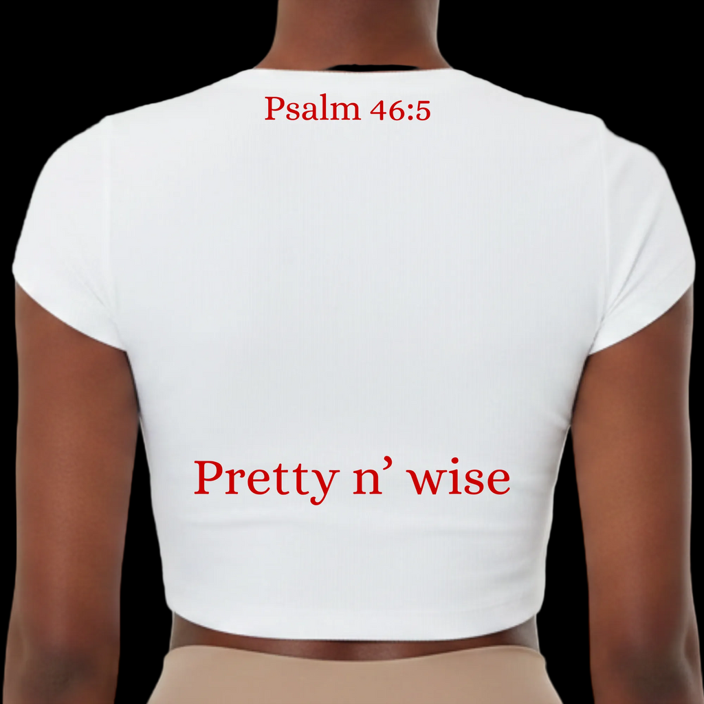 Bible Baddie White Crop Tee
