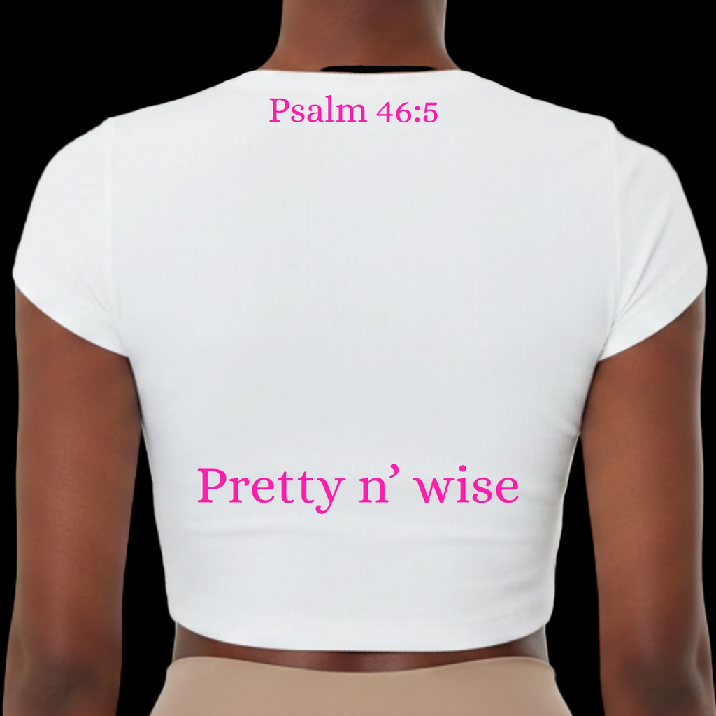 Bible Baddie White Crop Tee