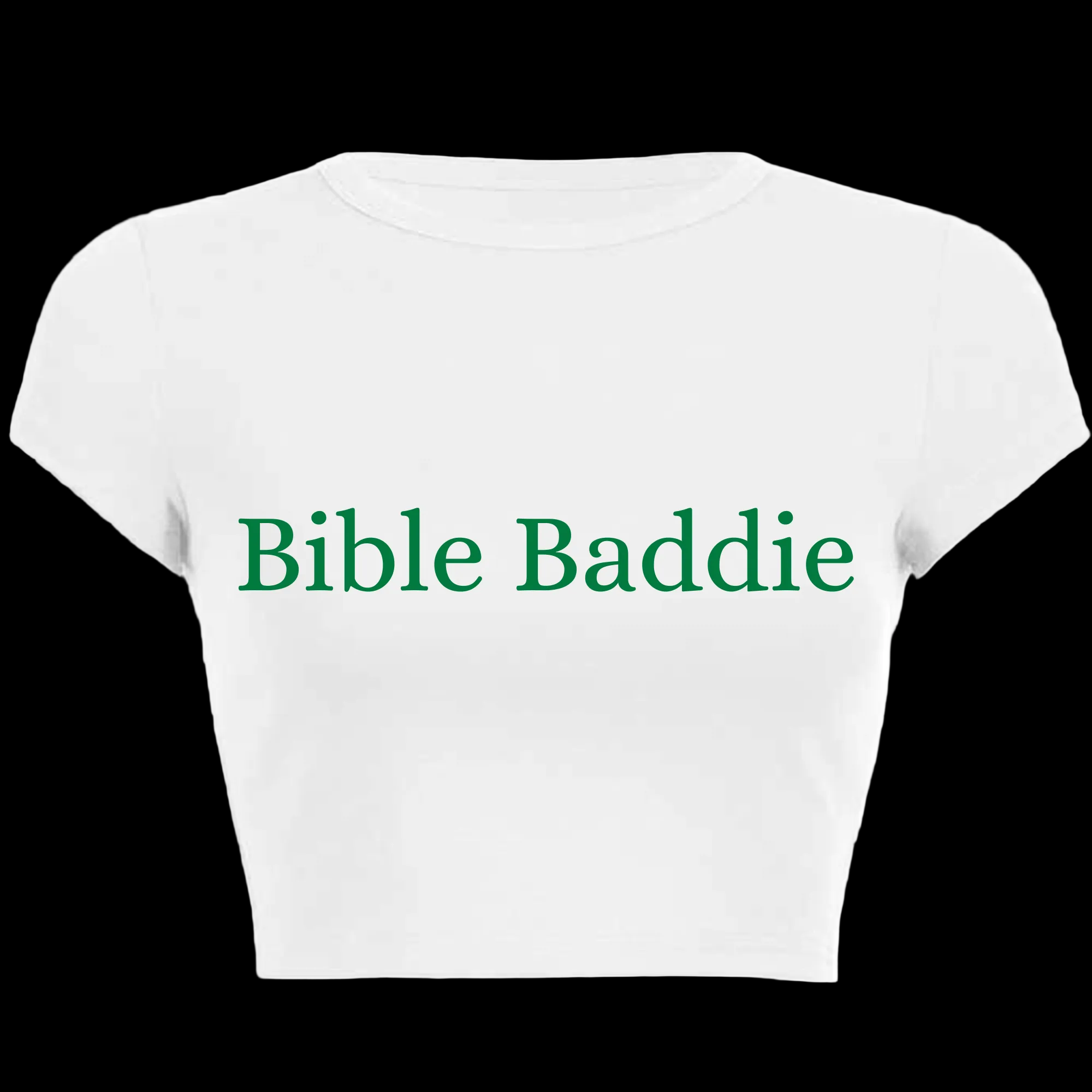 Bible Baddie White Crop Tee