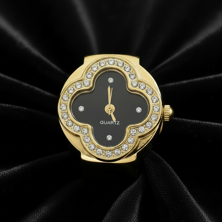 Charcoal Dial Yellow Gold Lucky Ring Watch