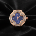 Blue Dial Ring Watch on Black Velvet