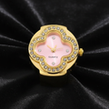 Gold Quartz Ring Watch on Black Velvet