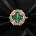 Green Dial Ring Watch on Black Velvet