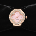 Rose Gold Clover Ring Watch on Black Velvet