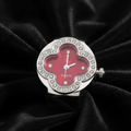 Silver Watch Ring - Red Dial