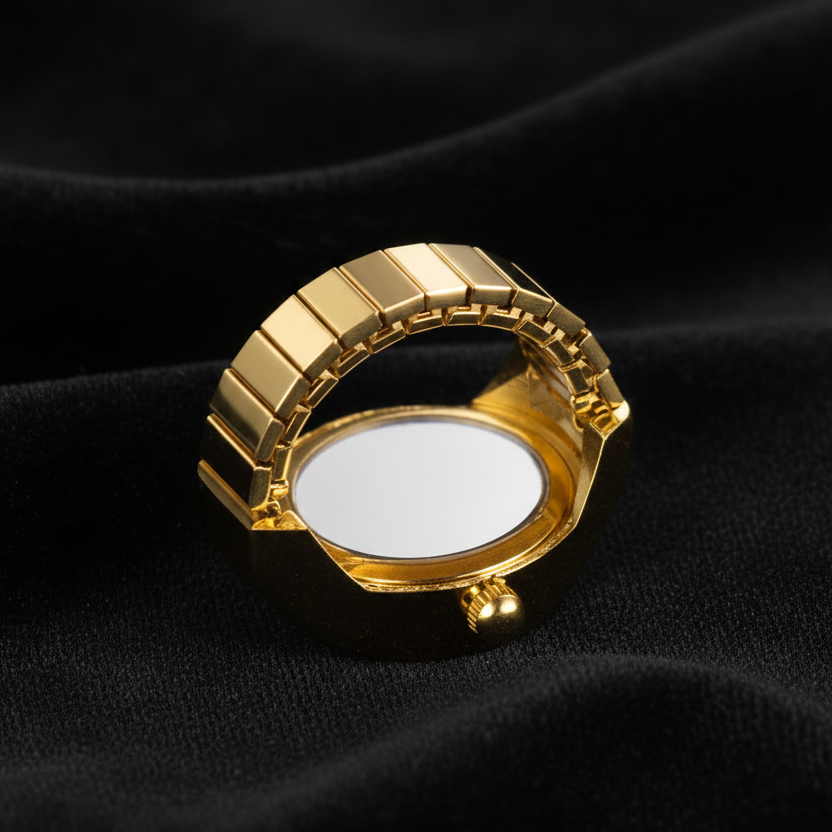 Yellow Gold Ring Watch